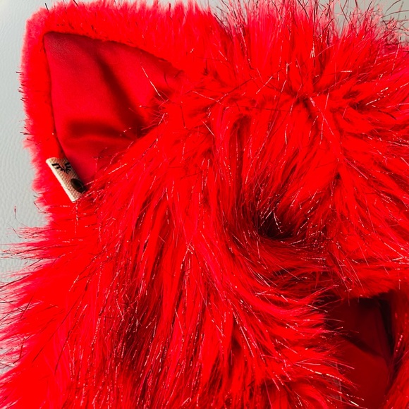SpiritHoods Electric Elf Half-Hood OG Glitter Red Cat Ears Made in LA 2011-12 - Picture 7 of 12